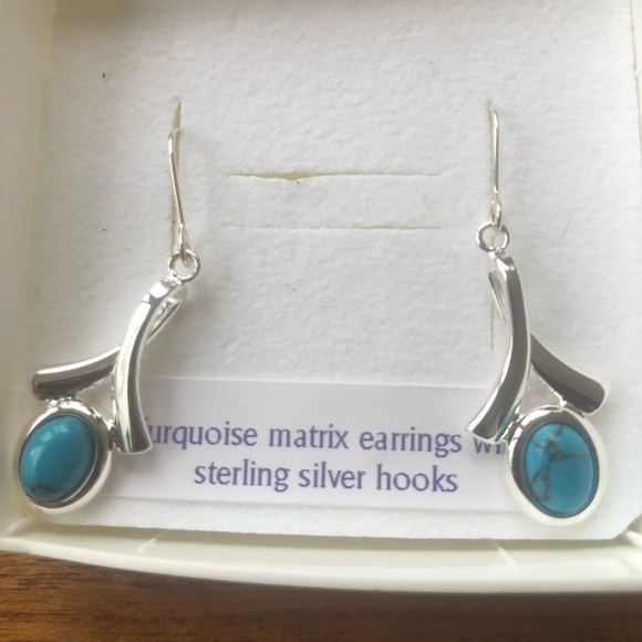 Turquoise and silver earrings - Picture 2 of 4